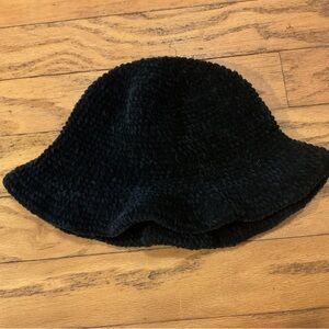 Black Textured Bucket Hat